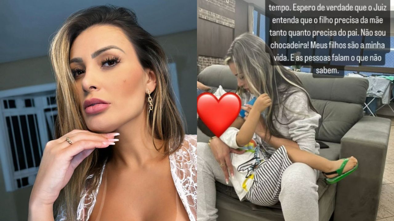 Andressa Urach briga com ex-marido pela guarda do filho: "Não sou chocadeira"