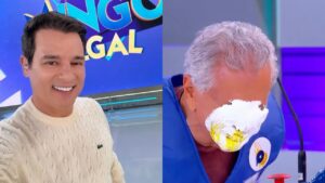 Celso Portiolli revela do que é feita a torta do Passa ou Repassa no Domingo Legal