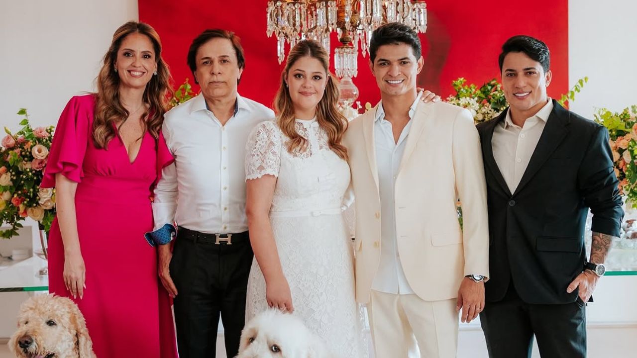 Após polêmicas, Maria Cavalcante, filha de Tom Cavalcante, casa com cantor sertanejo