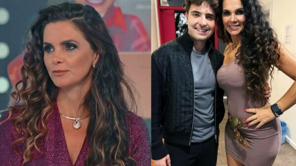 Luiza Ambiel se emociona ao encontrar filho de Gugu