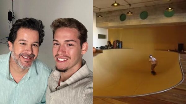 Filho de Murilo Benício brinca em espaço inacreditável na casa do pai