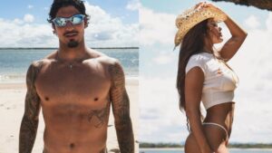 Gabriel Medina e modelo curtem dias na Bahia